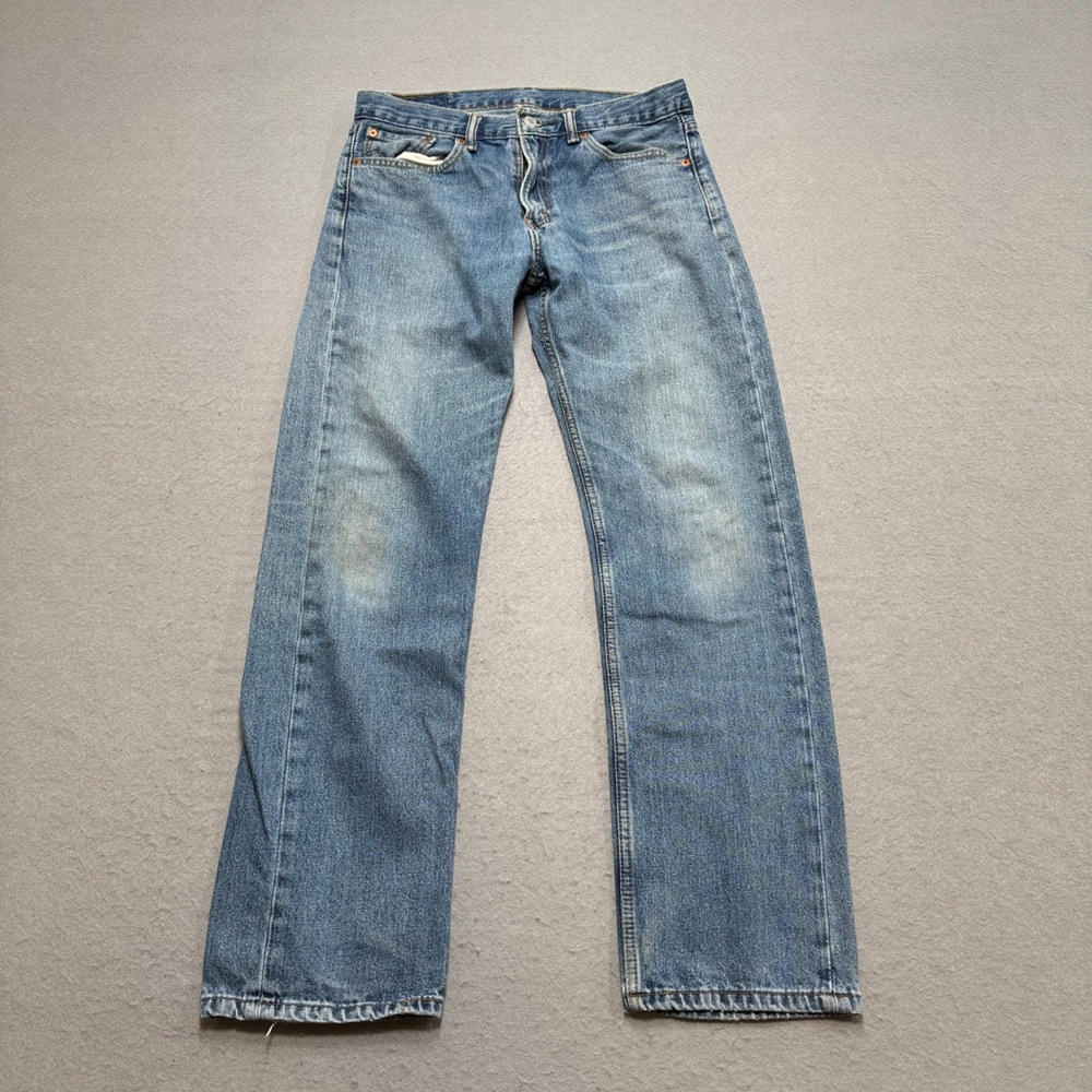 Levi's 505 Jeans Men's 32x32 Blue Light Wash Denim Straight Leg Relaxed Fit